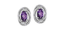 Load image into Gallery viewer, Silver Birthstone Earrings