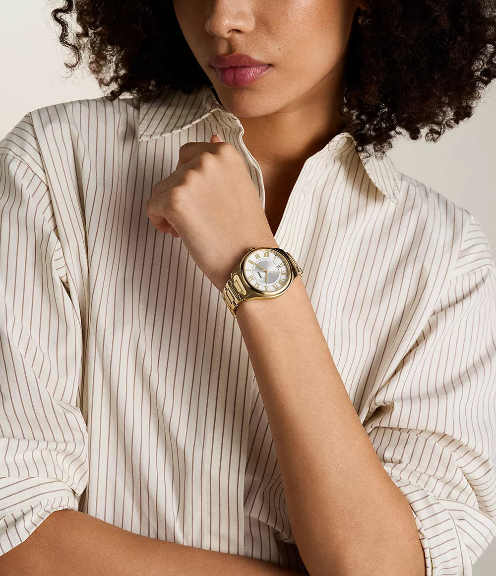 Gilmore Three-Hand Date Gold-Tone Stainless Steel Watch