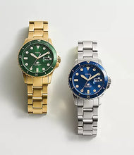 Load image into Gallery viewer, Fossil Blue Dive Three-Hand Date Stainless Steel Watch