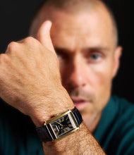 Load image into Gallery viewer, Carraway Three-Hand Black Croco Leather Watch