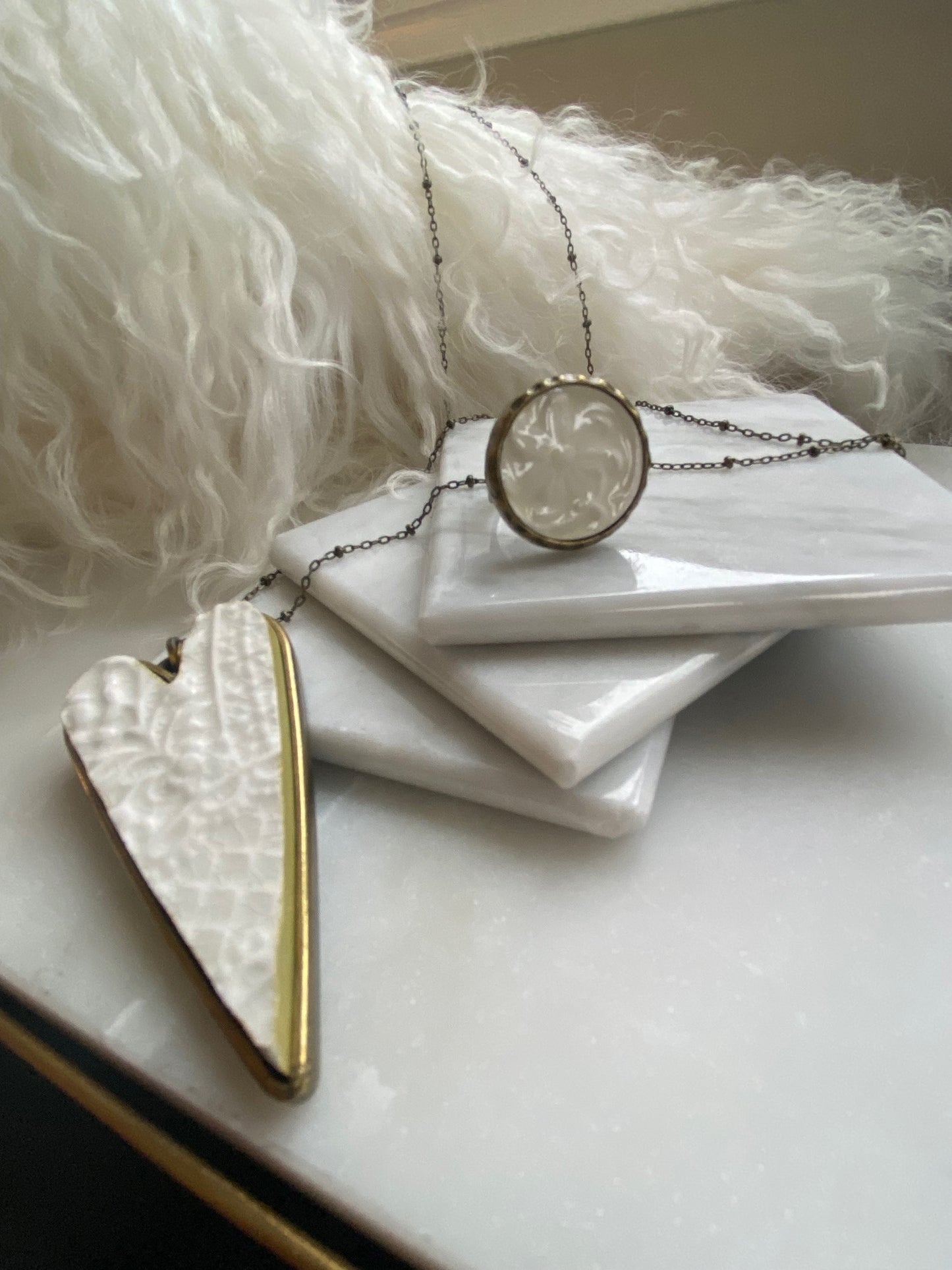 Vintage White Textural Ring