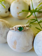 Load image into Gallery viewer, Emerald and Diamond Ring