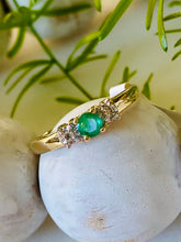 Load image into Gallery viewer, Emerald and Diamond Ring
