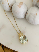 Load image into Gallery viewer, Green Amethyst and Diamond Pendant