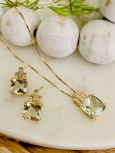 Load image into Gallery viewer, Green Amethyst and Diamond Pendant