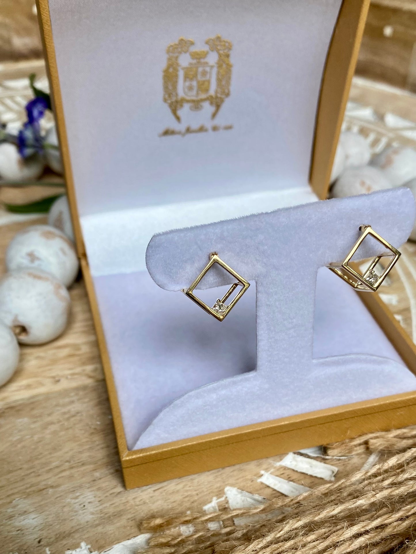 Diamond Cube Earrings