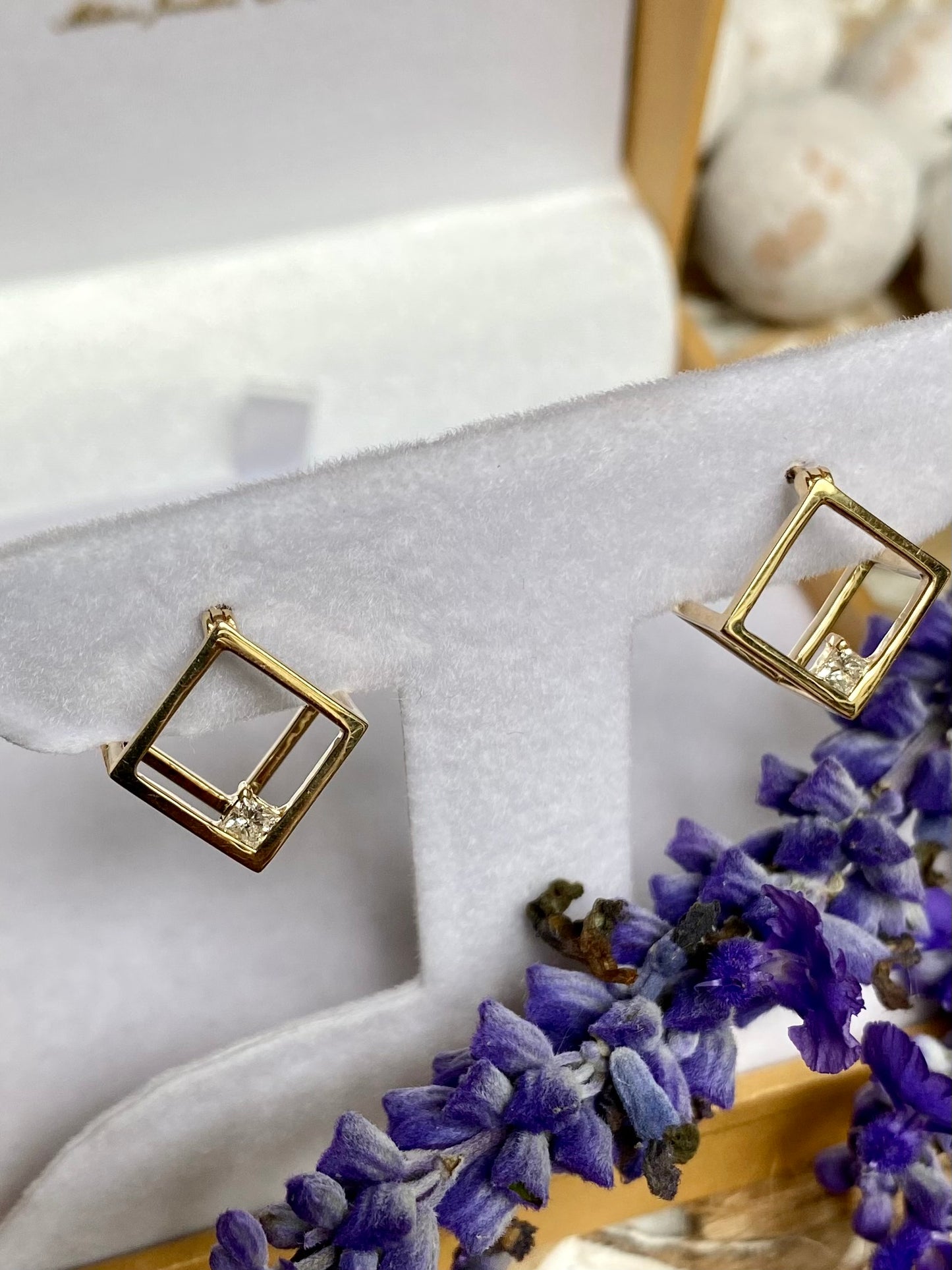 Diamond Cube Earrings