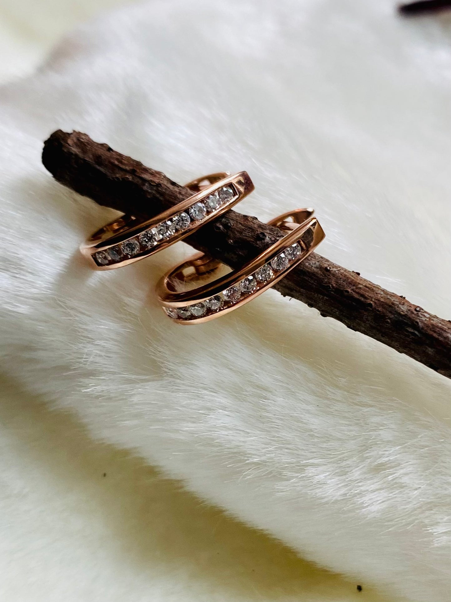 Diamond Lever Back Hoops
