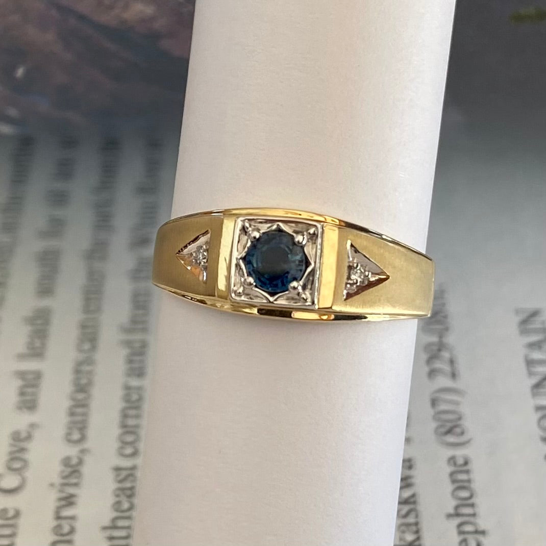 Men's Sapphire and Diamond Ring