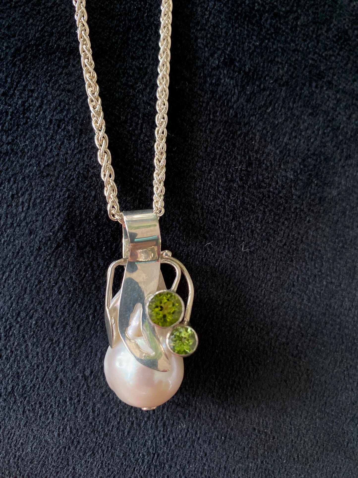 Baroque Pearl and Peridot Necklace