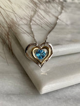 Load image into Gallery viewer, Blue Topaz Pulse Heart Pendant