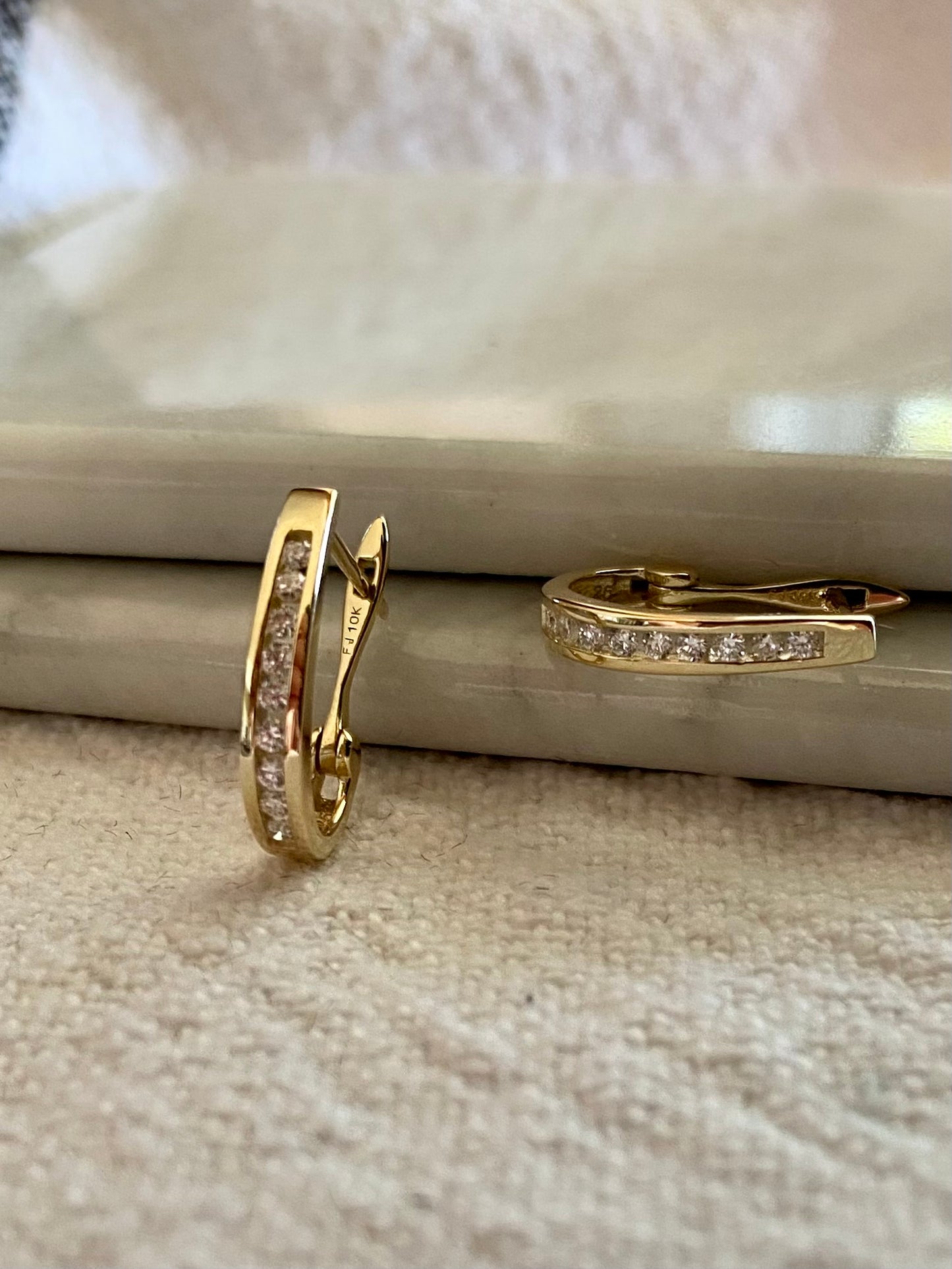 Diamond Lever Back Hoops