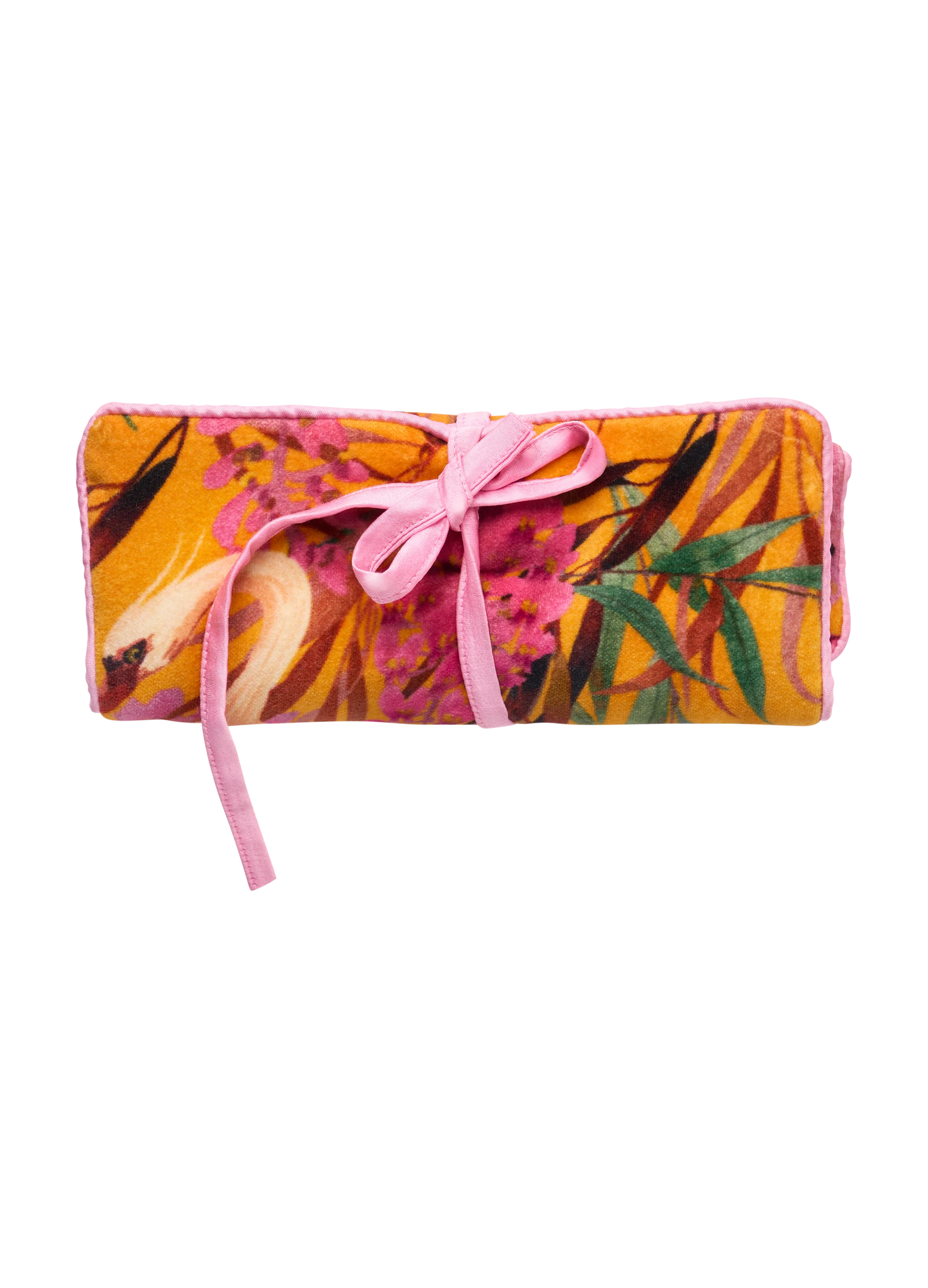 Jewellery Roll - Oriental Crane - Ochre