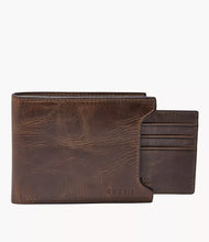 Load image into Gallery viewer, Derrick Leather RFID Sliding 2-in-1 Wallet - Dark Brown