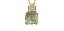 Load image into Gallery viewer, Green Amethyst and Diamond Pendant