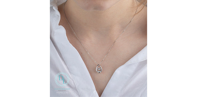 Lab Grown Diamond Tear Drop Pendant and Necklace