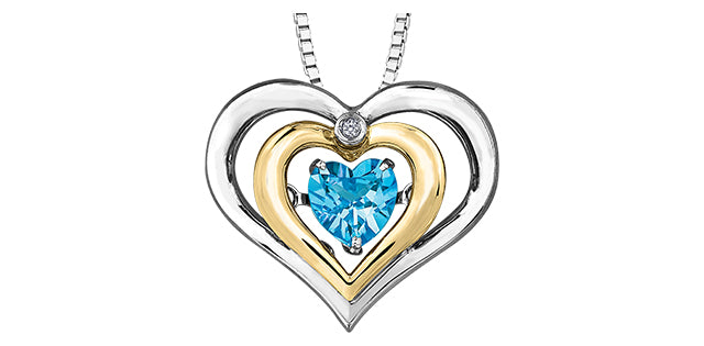 Blue Topaz Pulse Heart Pendant