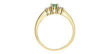 Load image into Gallery viewer, Emerald and Diamond Ring