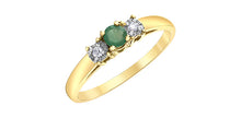 Load image into Gallery viewer, Emerald and Diamond Ring