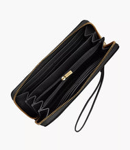 Load image into Gallery viewer, Logan RFID Zip Around Clutch - Black