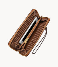 Load image into Gallery viewer, Logan RFID Zip Around Clutch - Brown