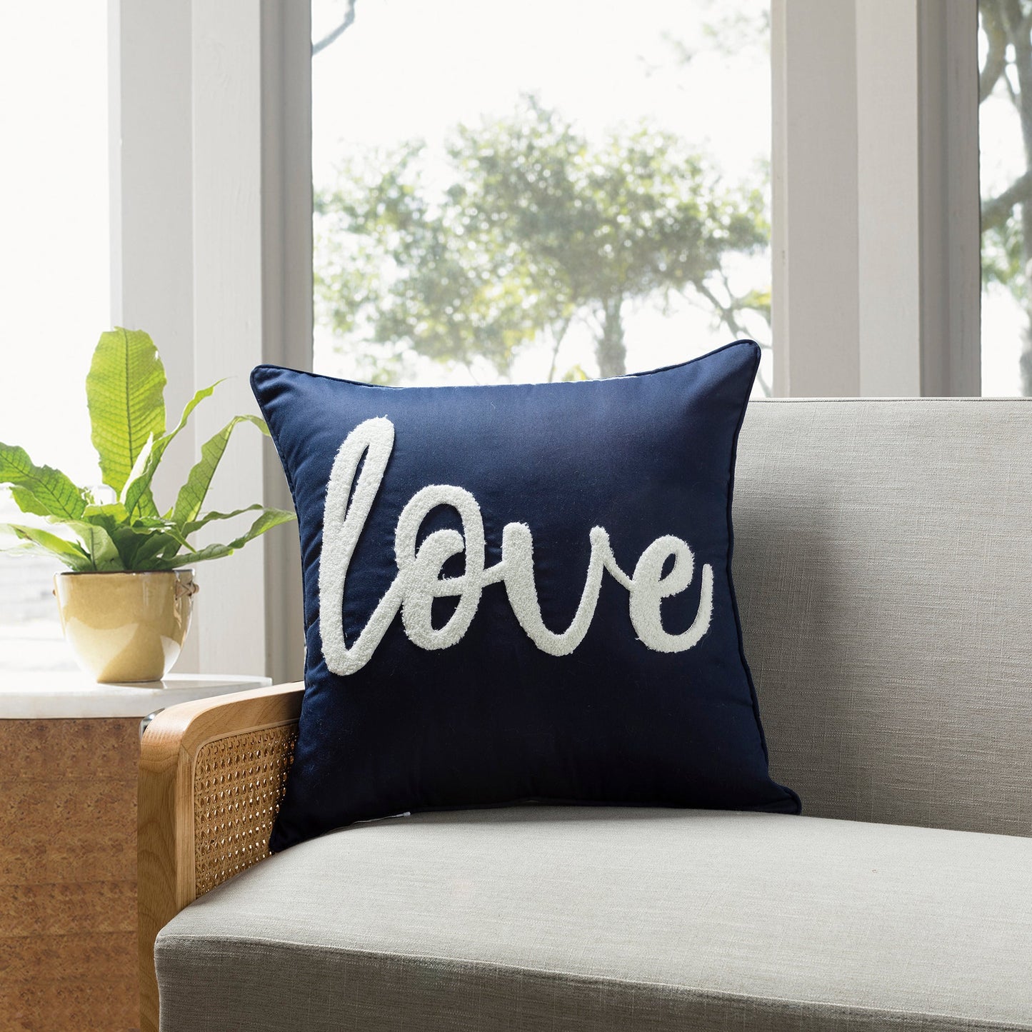 Love Embroidery Pillow