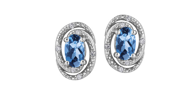 Silver Birthstone Earrings