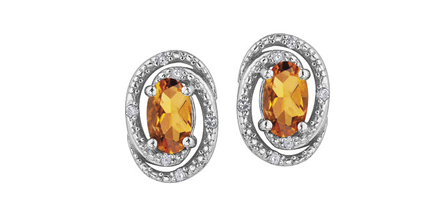 Silver Birthstone Earrings