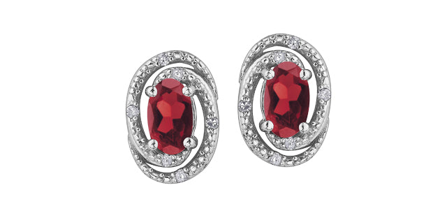 Silver Birthstone Earrings