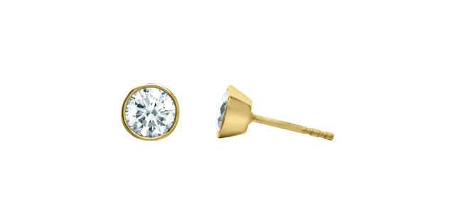 Bezel Set Lab Grown Diamond Earrings