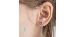 Bezel Set Lab Grown Diamond Earrings