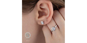 Radiant Cut Lab Grown Diamond Earrings