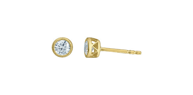 Bezel set Lab Grown Diamond Earrings