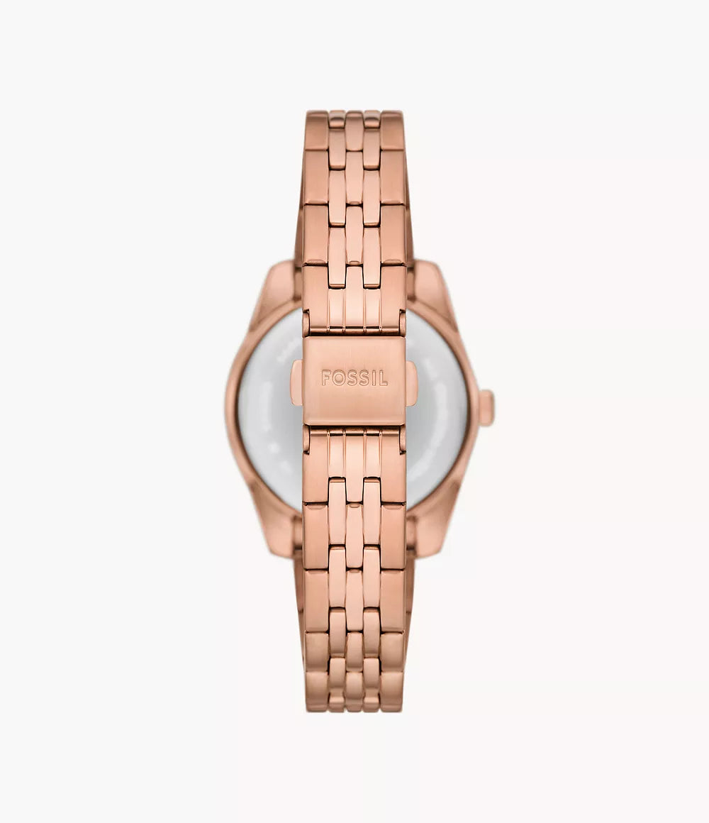 Scarlette Three-Hand Date Rose Gold-Tone Stainless Steel Watch