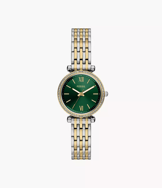 Carlie Mini Three-Hand Two-Tone Stainless Steel Watch