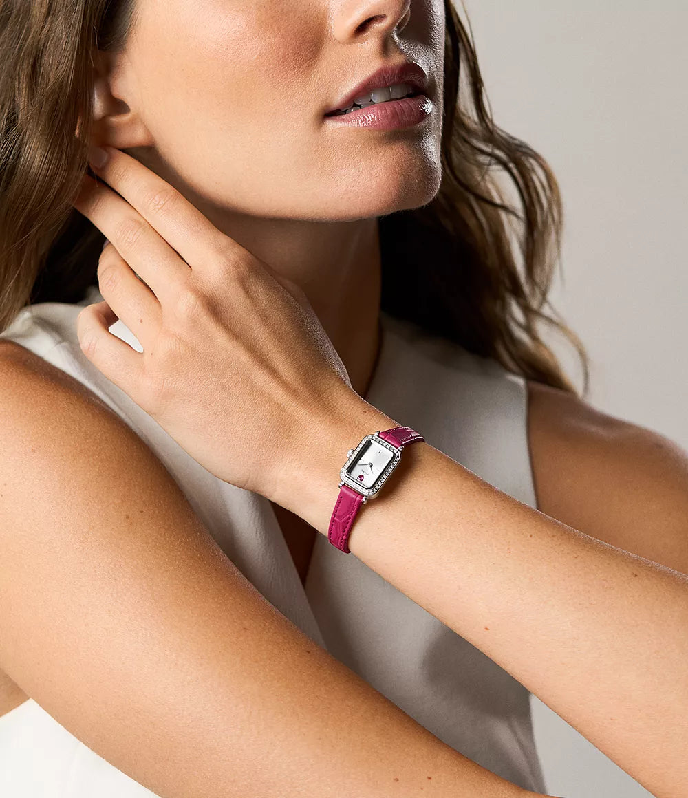 Raquel Mini Two-Hand Pink Leather Watch
