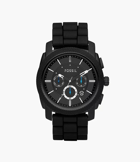 Machine Chronograph Black Silicone Watch