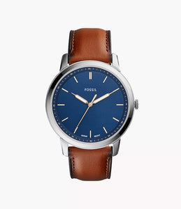 Minimalist Slim Three-Hand Light Brown Leather Watch