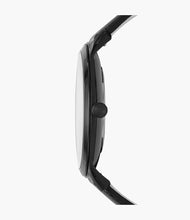 Load image into Gallery viewer, Minimalist 44 mm Two-Hand Black Leather Watch
