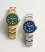 Load image into Gallery viewer, Fossil Blue Dive Three-Hand Date Stainless Steel Watch
