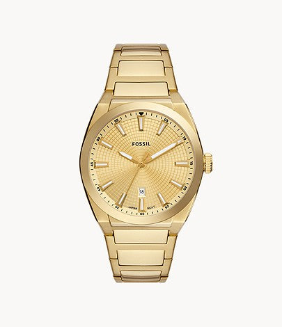 Everett Three-Hand Date Gold-Tone Stainless Steel Watch