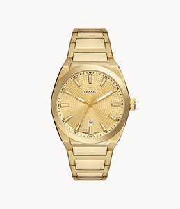 Everett Three-Hand Date Gold-Tone Stainless Steel Watch