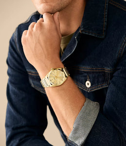 Everett Three-Hand Date Gold-Tone Stainless Steel Watch