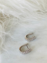 Load image into Gallery viewer, Diamond Lever Back Hoop Earrings
