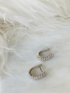 Diamond Lever Back Hoop Earrings
