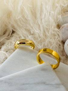 Sterling Silver Gold Vermeil Band Rings
