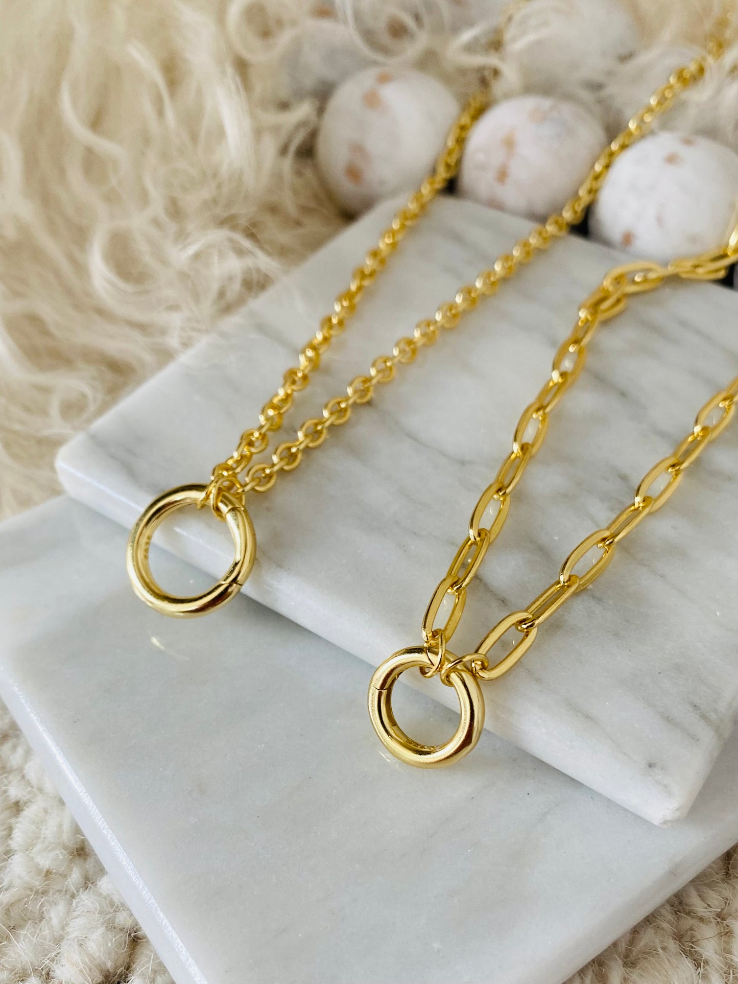 Sterling Silver Gold Vermeil Enhancer Necklaces