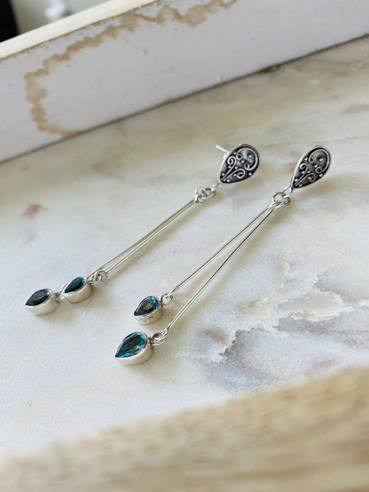Blue Topaz Earrings