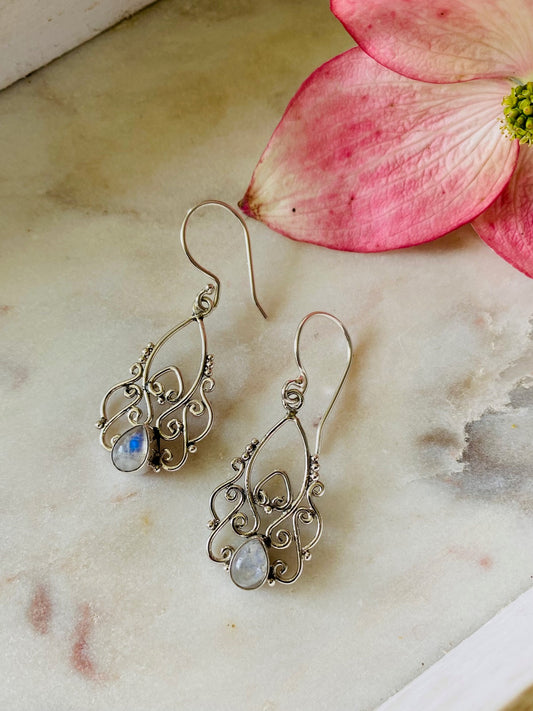 Moonstone Chandelier Earrings