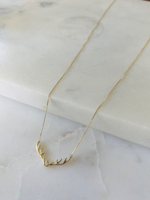 Diamond Antler Necklace